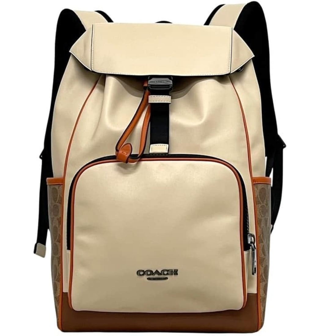 Coach Backpack, Beige White T Signature CAJ74, Leather COACH Rucksack: --- Catalog ---Category: SizeSize (HxWxD): 47cm x 27cm x 15cm / 18.5'' x 10.62'' x 5.9''Strap Length: 47cm - 88cm / 18.5'' - 34.64''Category: DesignType: BackpackColor: Beige, WhiteGender: Men,WomenMa