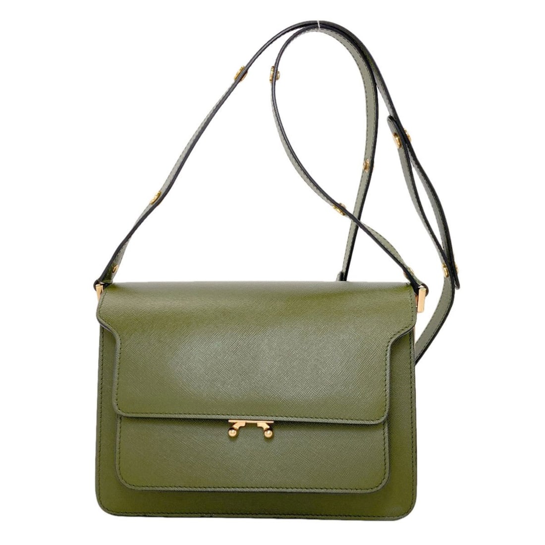 Marni Trunk Shoulder Bag Leather Women's MARNI: --- Catalog ---Category: SizeSize (HxWxD): 20cm x 23cm x 12cm / 7.87'' x 9.05'' x 4.72''Strap Length: 56cm - 137cm / 22.04'' - 53.93''Category: DesignType: Shoulder bagColor: KhakiGender: WomenMateria