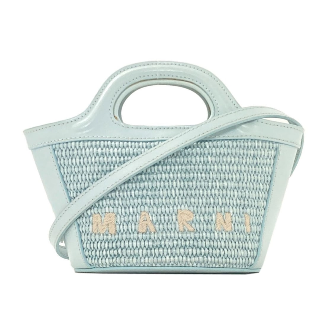 Marni Tropicalia 2-Way Handbag, Raffia/Leather, Women's (1 of 15)