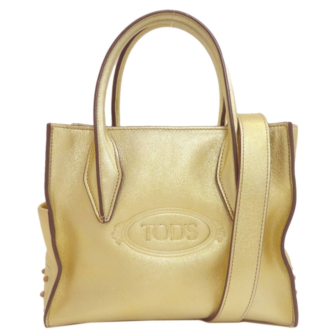 Tod's x Alber Elbaz Collaboration 2-Way Leather Handbag for Women: --- Catalog ---Category: SizeSize (HxWxD): 17cm x 20.5cm x 11cm / 6.69'' x 8.07'' x 4.33''Strap Length: 99cm - 119cm / 38.97'' - 46.85''Handle Length: 23.5cm / 9.25''Category: DesignType: HandbagColor