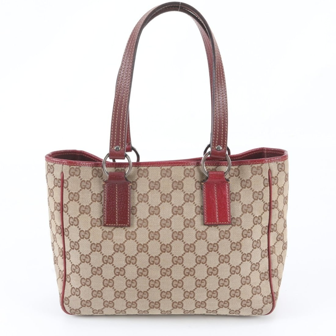 Gucci GG Canvas 113019 Leather x Tote Bag Handbag Shoulder Women's: --- Catalog ---Category: SizeSize (HxWxD): 21cm x 28cm x 10cm / 8.26'' x 11.02'' x 3.93''Category: DesignType: Handbag, Shoulder bag, Tote bagColor: Brown, Red colorGender: WomenMaterial: GG canvas Ca