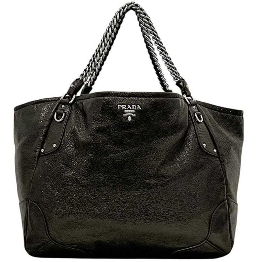 Prada Chain Tote Bag, Brown, BR3798, Coated Leather, Sizes 20-31, PRADA: --- Catalog ---Category: SizeSize (HxWxD): 31cm x 39cm x 18cm / 12.2'' x 15.35'' x 7.08''Handle Length: 48cm / 18.89''Category: DesignType: Tote bagColor: BrownGender: WomenCategory: GeneralBrand: Pra