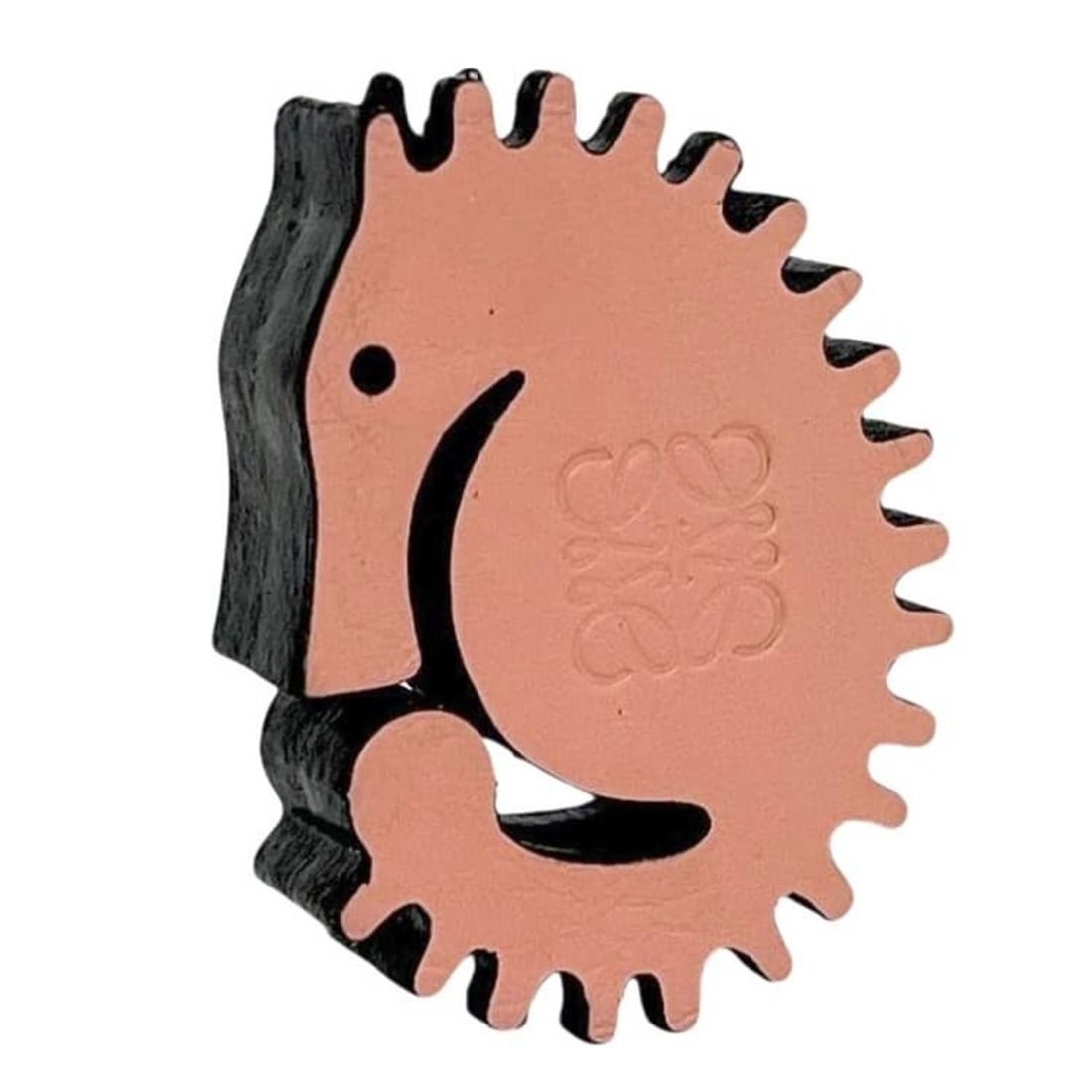 Loewe bag charm, pink beige and brown, Anagram design, seahorse, leather.: --- Catalog ---Category: SizeSize (HxWxD): 41.00mm x 31.00mm x 10.00mm / 1.61'' x 1.22'' x 0.39''Category: DesignType: Handbag charmColor: Beige, Brown, PinkGender: WomenMaterial: LeatherCategory: Gen