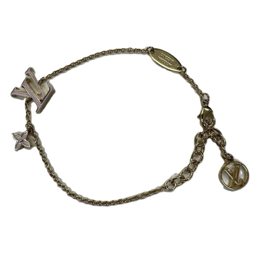 Louis Vuitton LV Iconic M1008A Bracelet, Pink x Gold-tone Metal (1 of 10)