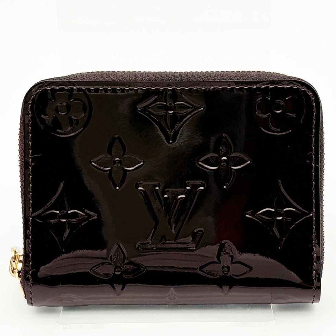 Louis Vuitton coin case, purse, Vernis Zippy Coin Purse M93607, patent leather, amarant. (1 of 13)