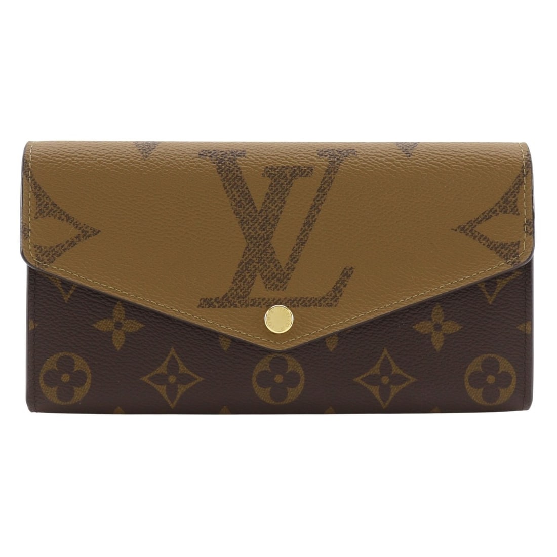 Louis Vuitton Portefeuille Sarah Long Wallet, Monogram Giant Reverse, M80726, Canvas, Brown, Unisex: --- Catalog ---Category: SizeSize (HxWxD): 10.5cm x 19cm x 2.5cm / 4.13'' x 7.48'' x 0.98''Category: DesignType: Long wallet (bi-fold)Color: Brown, MonogramGender: Women,MenMaterial: Monogram Category