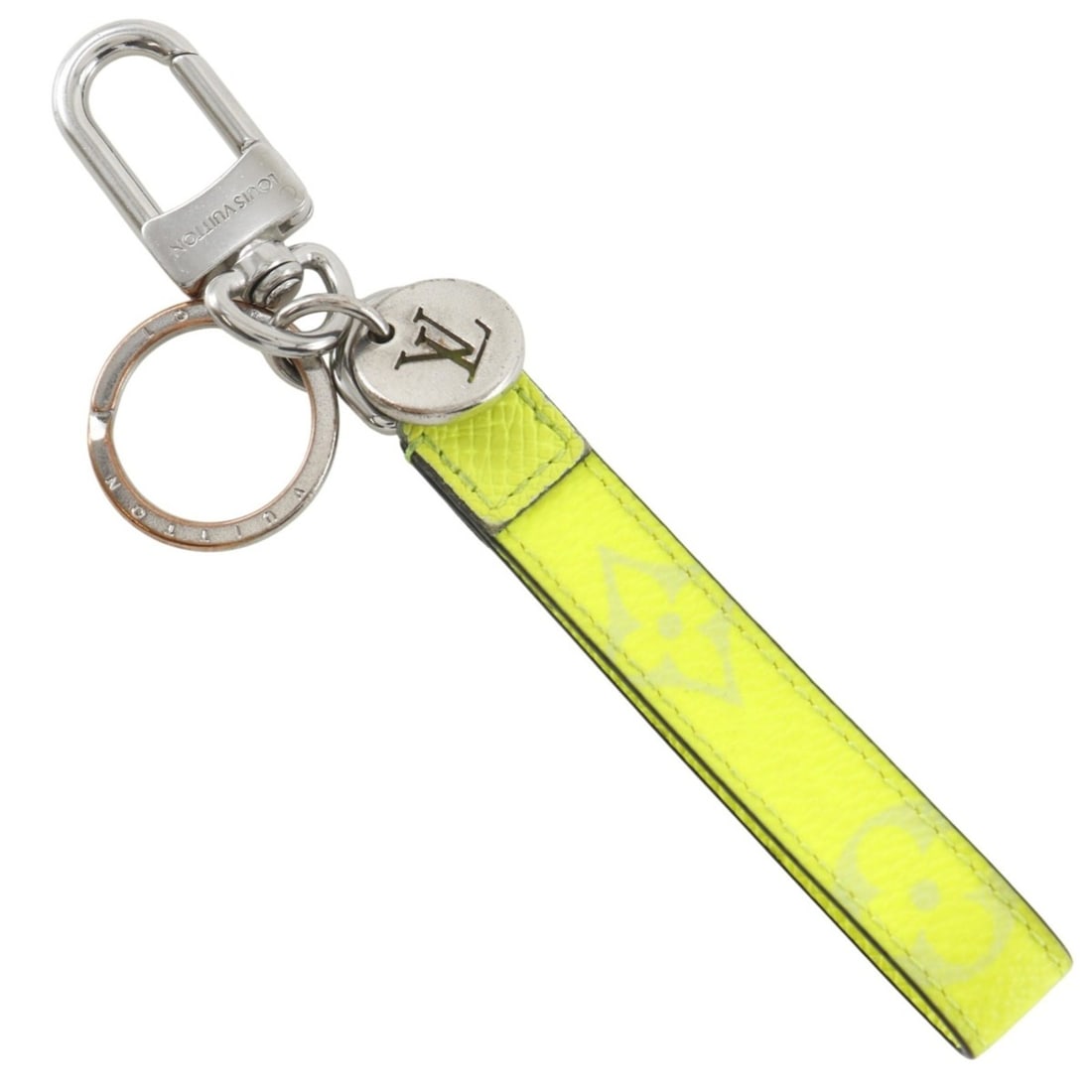 Louis Vuitton Slim Dragonne Keychain, Taigarama M01189, Monogram Canvas x Taiga Leather, Yellow,: --- Catalog ---Category: SizeSize (HxWxD): 15.5cm x 1.5cm / 6.1'' x 0.59''Category: DesignType: KeyringColor: YellowGender: Men,WomenMaterial: Leather, MonogramCategory: GeneralMPN: M01189Brand: Louis