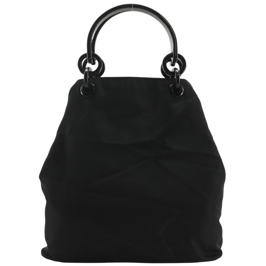 Prada handbag, nylon and plastic, black, A5 size, women's.: --- Catalog ---Category: SizeSize (HxWxD): 29cm x 28cm x 15cm / 11.41'' x 11.02'' x 5.9''Category: DesignType: HandbagColor: BlackGender: WomenMaterial: Nylon , Plastic Category: GeneralBrand: Prada--