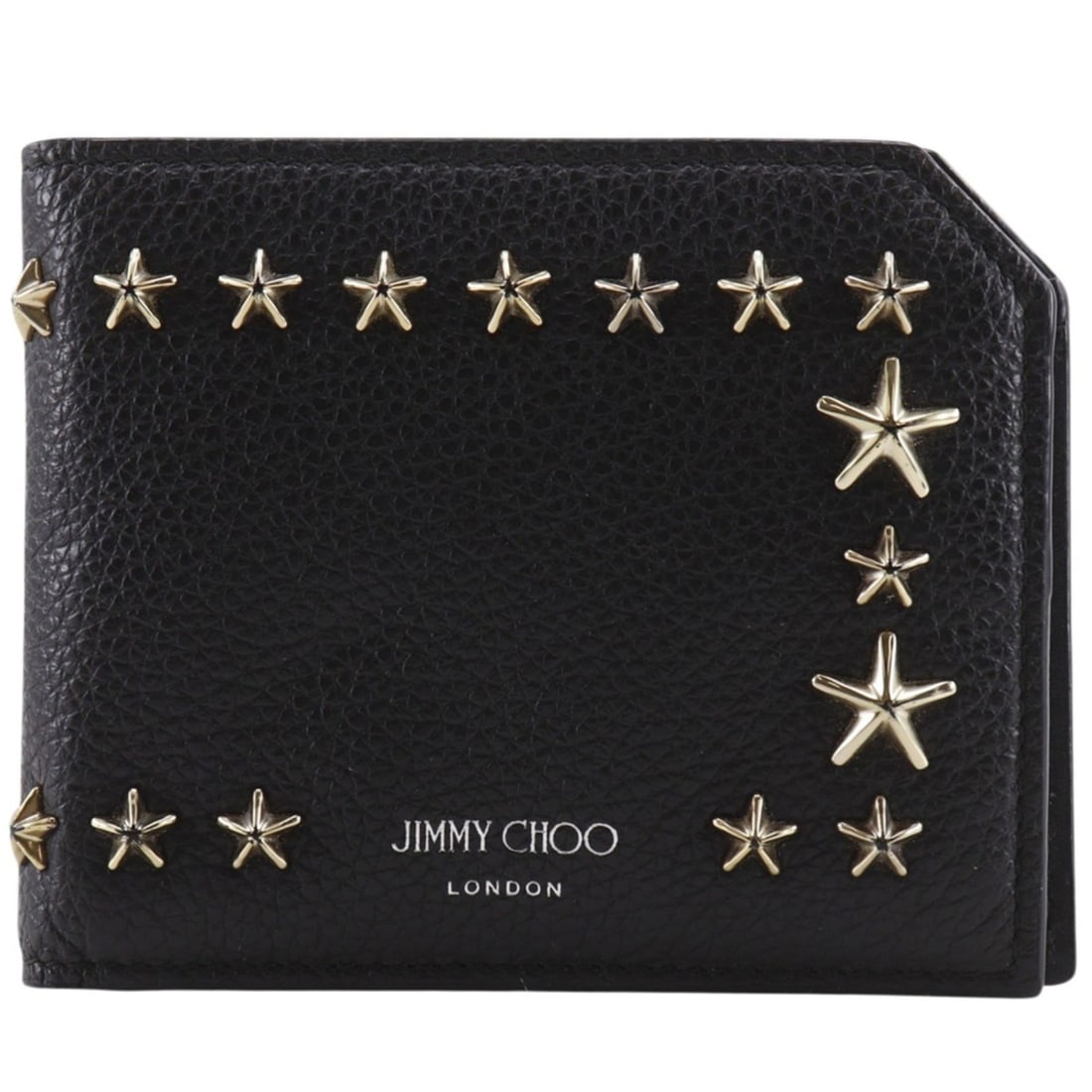 Jimmy Choo Star Stud Bi-fold Wallet, Leather, Black, Men's: --- Catalog ---Category: SizeSize (HxWxD): 9.5cm x 12cm x 1.5cm / 3.74'' x 4.72'' x 0.59''Category: DesignType: Wallet (bi-fold)Color: BlackGender: MenMaterial: Leather Category: GeneralBrand: Jimmy C