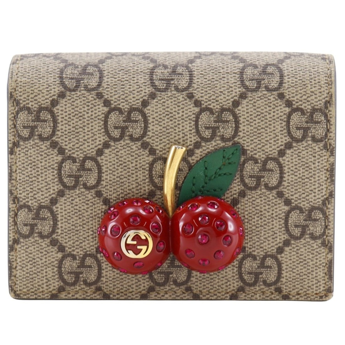 Gucci GUCCI Cherry Bi-fold Wallet Compact 476050 GG Supreme Canvas Brown Women's: --- Catalog ---Category: SizeSize (HxWxD): 8cm x 11cm x 2.5cm / 3.14'' x 4.33'' x 0.98''Category: DesignType: Wallet (bi-fold)Color: BrownGender: WomenMaterial: GG Supreme Category: GeneralMPN: 476050