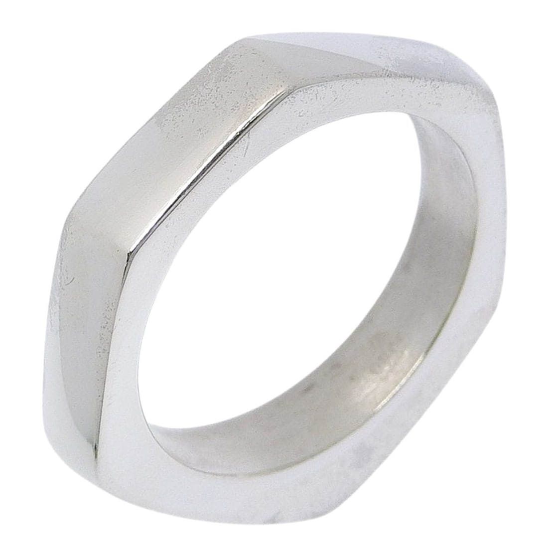 Gucci Octagon Ring, Size 21.5, Sterling Silver 925, Approx. 10.8g, Unisex.: --- Catalog ---Category: SizeJP Size: 21.5US Size: 10Category: DesignType: Band ringGender: MenMaterial: Silver 925Category: GeneralBrand: Gucci--- Item List ---Section: ConditionRanking: Rank B Used 