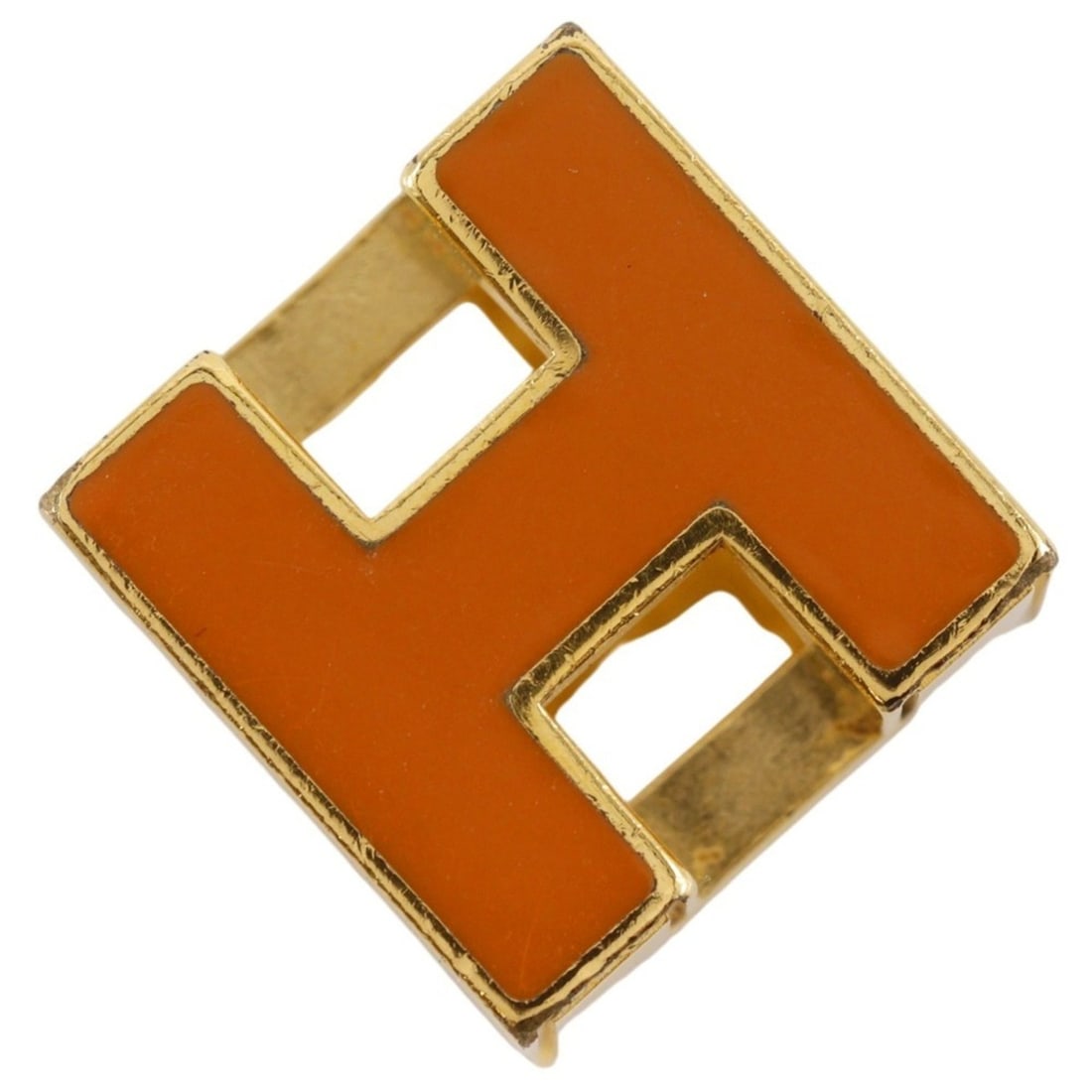 Hermes H-Cube Pendant Top, Cage d'H, Gold Plated, Orange, Approx. 6.0g, Women's.: --- Catalog ---Category: SizePendant Size: 12mm x 12mm / 0.47'' x 0.47''Category: DesignColor: Gold, OrangeGender: WomenMaterial: Gold platingNecklace Type: PendantCategory: GeneralBrand: Hermes--- It