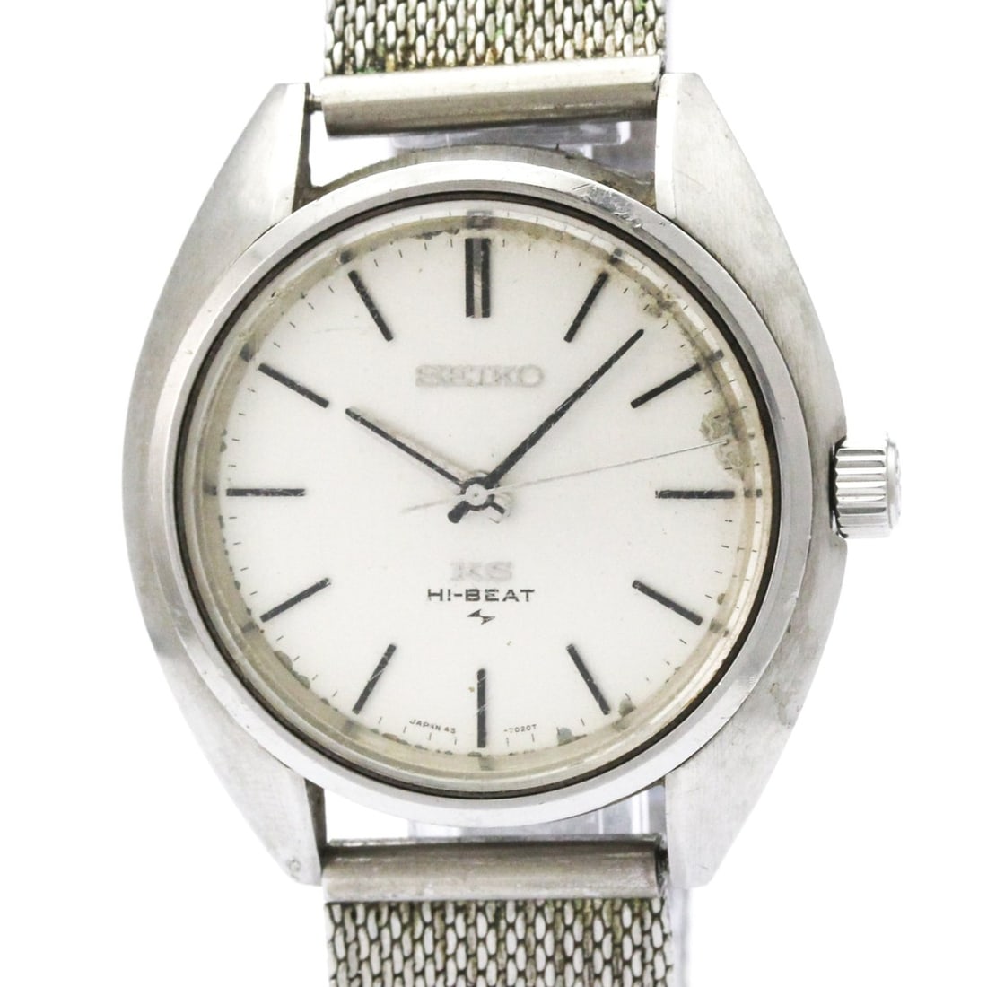 SEIKO King Seiko Steel Hand-Winding Mens Watch 45-7010 Vintage: --- Catalog ---Category: SizeCase Diameter: 37mm / 1.46''Category: DesignType: WristwatchStyle: Dress/FormalGender: MenColor (Dial): SilverMaterial (Band): Stainless steelMaterial (Case): Stainless st