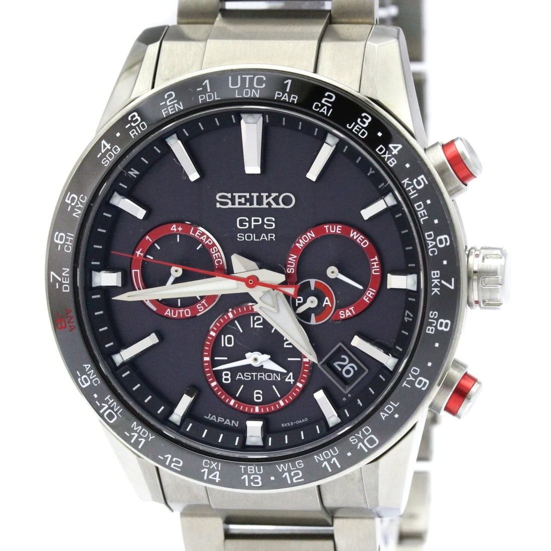 SEIKO Astron Ceramic Steel Radio Wave Control Solar Mens Watch SBXC017(5X53-0AF0) (1 of 9)