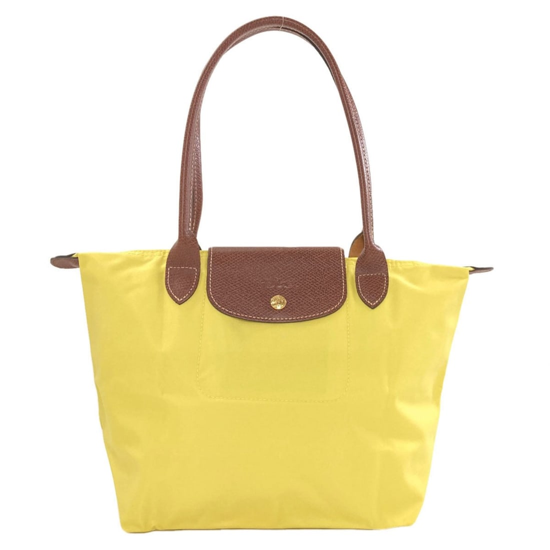 Longchamp Le Pliage Nylon Tote Bag for Women: --- Catalog ---Category: SizeSize (HxWxD): 25cm x 41cm x 14.5cm / 9.84'' x 16.14'' x 5.7''Handle Length: 46cm / 18.11''Category: DesignType: Tote bagColor: Brown, YellowGender: WomenMaterial: Nylon Ca