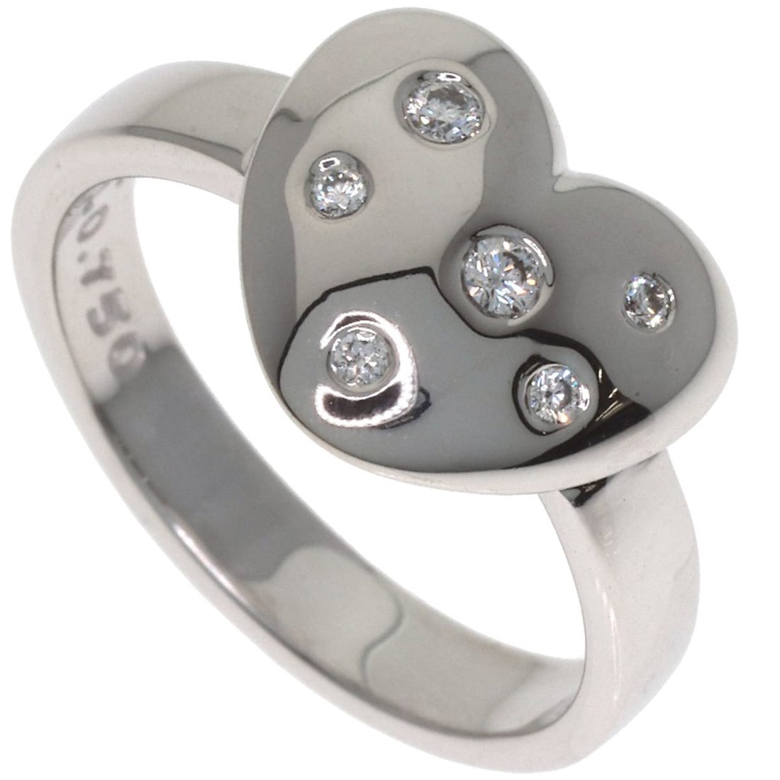 Tiffany & Co. Dots Heart Diamond Ring, 18K White Gold, Women's.: --- Catalog ---Category: SizeWeight: 5.4g / 0.19oz.JP Size: 7.5US Size: 4Category: DesignType: Band ringMetal: White GoldStone: DiamondGender: WomenMetal Purity: 18KCategory: GeneralLine: HeartBrand: