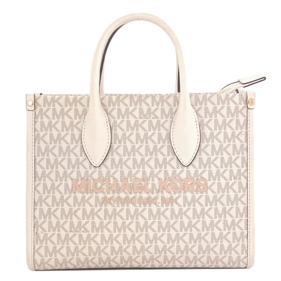 Michael Kors MK Signature Handbag PVC Women's: --- Catalog ---Category: SizeSize (HxWxD): 19cm x 24cm x 9cm / 7.48'' x 9.44'' x 3.54''Handle Length: 20cm / 7.87''Category: DesignType: HandbagColor: WhiteGender: WomenClosure: ZipperMaterial: PVC In