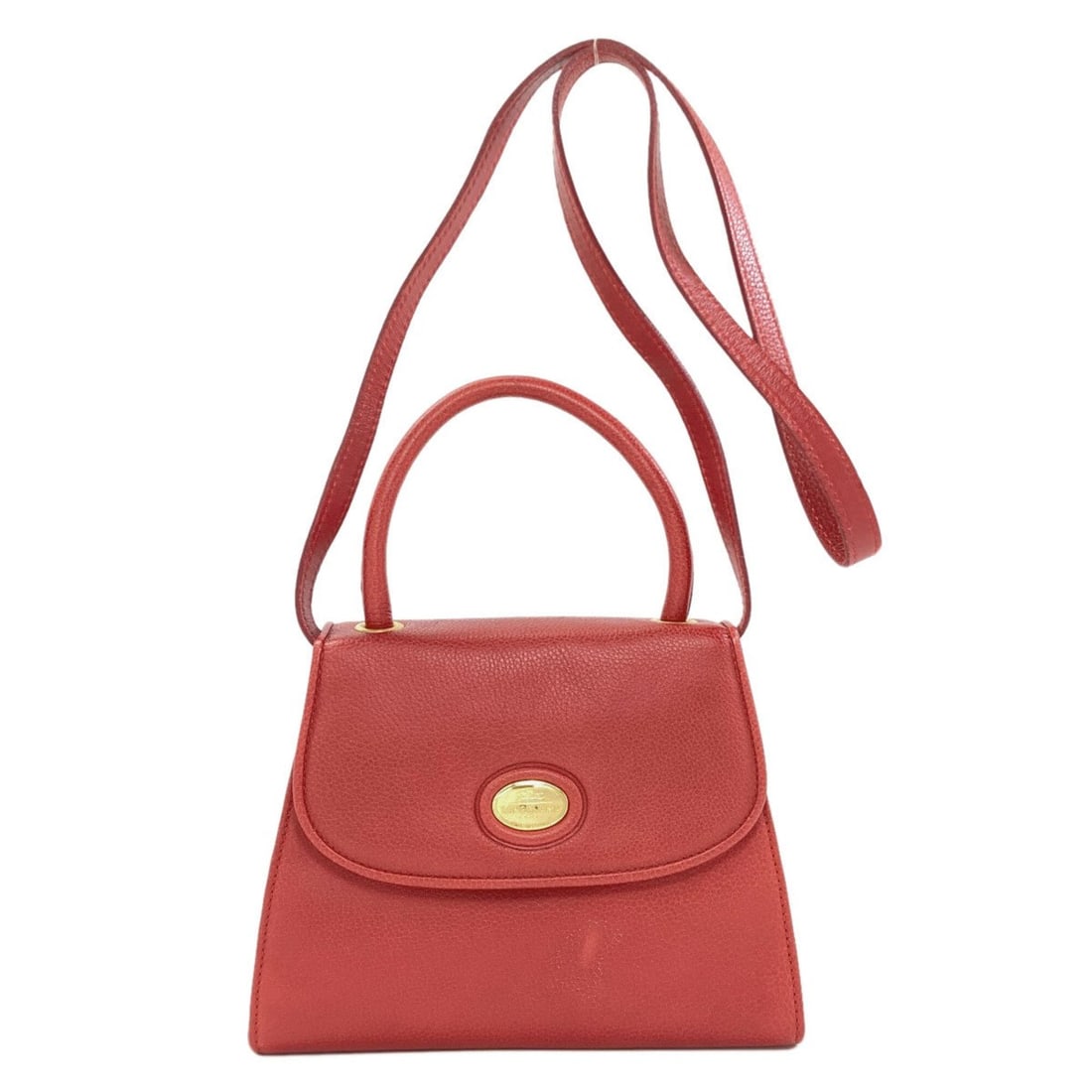 Longchamp 2-way Leather Handbag for Women: --- Catalog ---Category: SizeSize (HxWxD): 16cm x 17cm x 6cm / 6.29'' x 6.69'' x 2.36''Strap Length: 104cm / 40.94''Handle Length: 25cm / 9.84''Category: DesignType: HandbagColor: Red colorGender: Wom