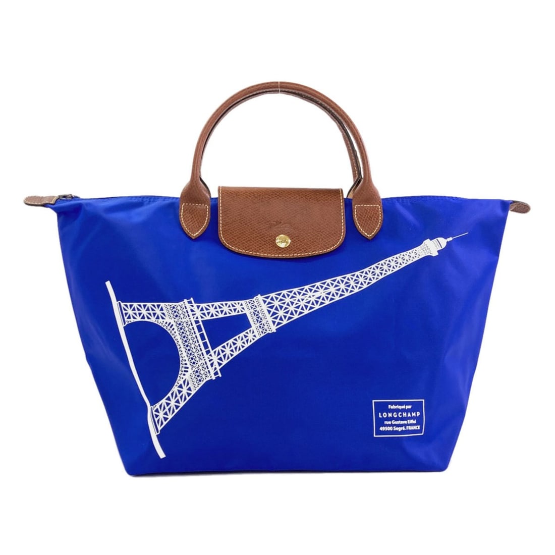 Longchamp Le Pliage Eiffel Tower Tote Bag Nylon Women's: --- Catalog ---Category: SizeSize (HxWxD): 28cm x 29cm x 21cm / 11.02'' x 11.41'' x 8.26''Handle Length: 29cm / 11.41''Category: DesignType: Tote bagColor: BlueGender: WomenClosure: Snap fastener, Zip