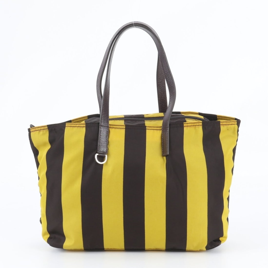 Prada Tessuto Nylon Stripe Triangle Logo Leather Tote Bag Handbag Shoulder for Men: --- Catalog ---Category: SizeSize (HxWxD): 22cm x 32cm x 12cm / 8.66'' x 12.59'' x 4.72''Category: DesignType: Handbag, Shoulder bag, Tote bagColor: Brown, YellowGender: MenMaterial: Nylon , Leather C