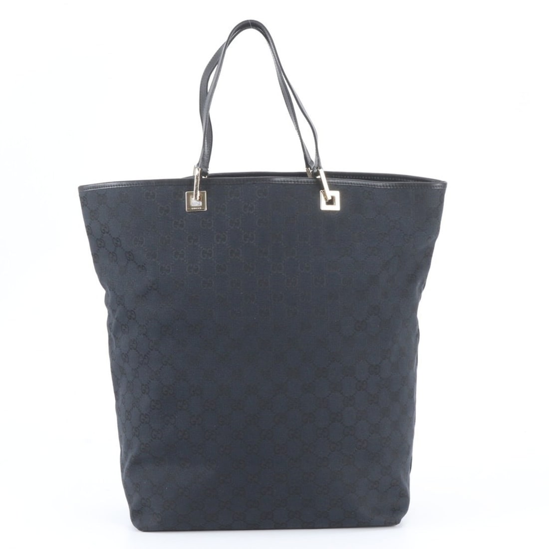 Gucci GG Canvas 002 1097 Leather Tote Bag Handbag Shoulder Black Women's: --- Catalog ---Category: SizeSize (HxWxD): 39cm x 29cm x 15cm / 15.35'' x 11.41'' x 5.9''Category: DesignType: Handbag, Shoulder bag, Tote bagColor: Black, NavyGender: WomenMaterial: Leather , Canvas 