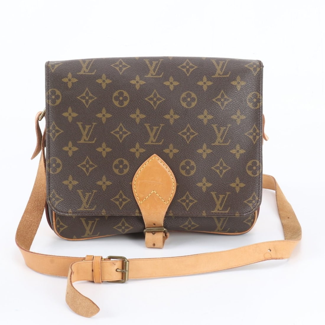 Louis Vuitton Monogram Cartouchiere GM M51252 Leather Shoulder Bag Crossbody for Women: --- Catalog ---Category: SizeSize (HxWxD): 21cm x 25cm x 8cm / 8.26'' x 9.84'' x 3.14''Category: DesignType: Shoulder bagColor: Brown, MonogramGender: WomenMaterial: Leather , Coated canvas Category: 