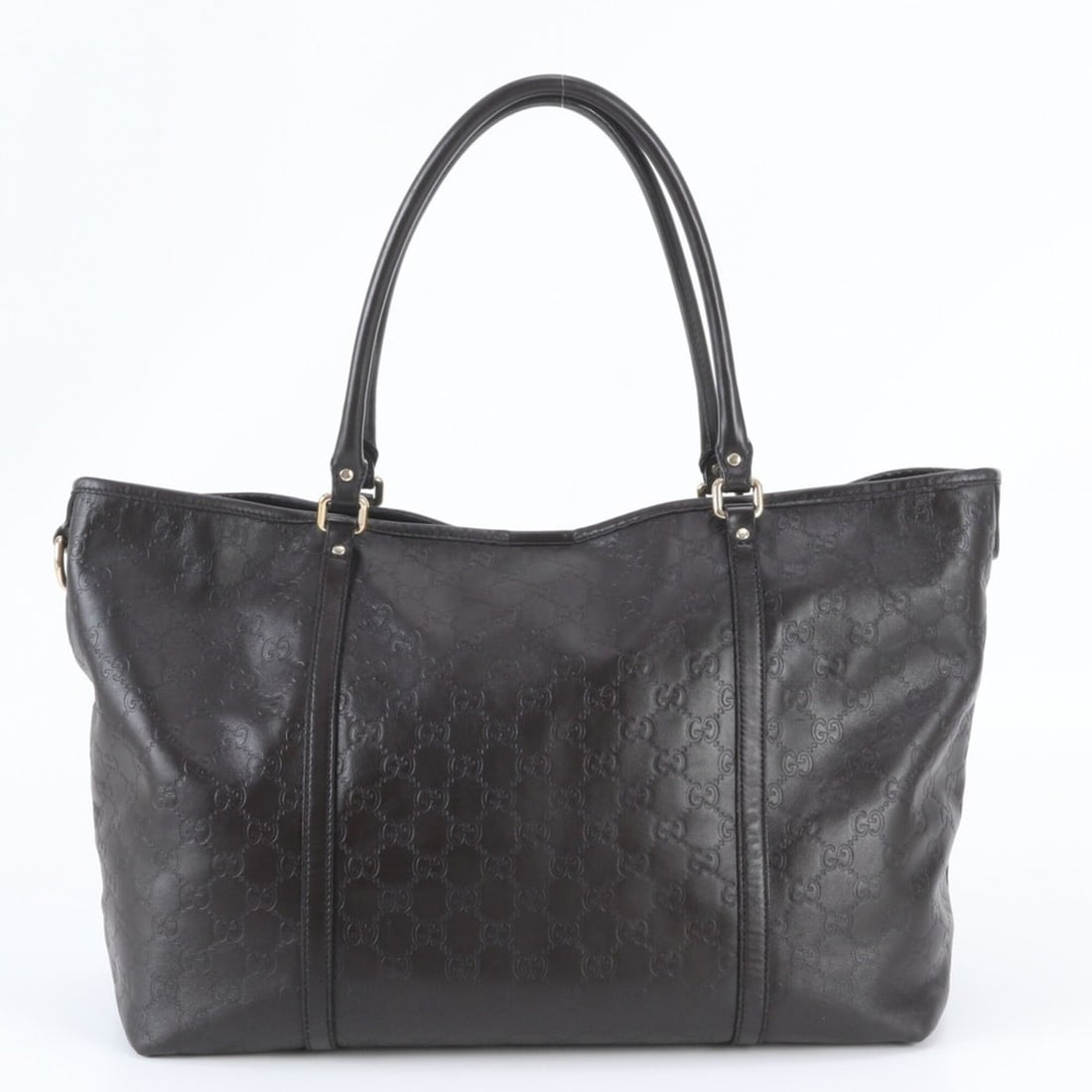 Gucci Guccissima 265696 Leather Tote Bag Handbag Shoulder Black Women's: --- Catalog ---Category: SizeSize (HxWxD): 30cm x 39cm x 17cm / 11.81'' x 15.35'' x 6.69''Category: DesignType: Handbag, Shoulder bag, Tote bagColor: Black, BrownGender: WomenMaterial: Leather Categor