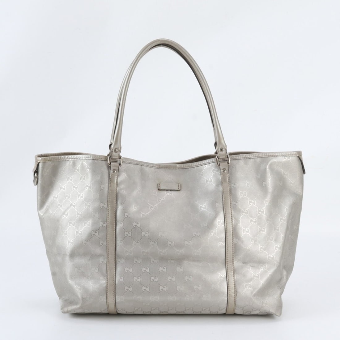 Gucci GG Imprime 197954 Leather Tote Bag, Handbag, Shoulder Silver, Women's: --- Catalog ---Category: SizeSize (HxWxD): 30cm x 40cm x 16cm / 11.81'' x 15.74'' x 6.29''Category: DesignType: Handbag, Shoulder bag, Tote bagGender: WomenMaterial: Leather , Coated canvas Category: 