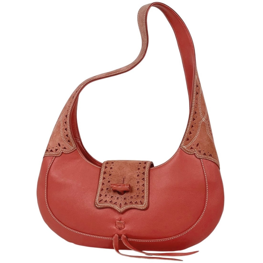 Loewe Anagram Shoulder Bag, Leather, Red, Women's (1 of 8)