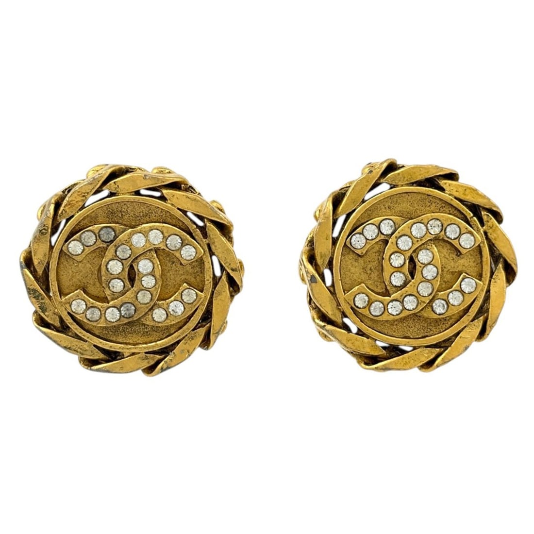 Chanel Coco Mark Rhinestone Earrings, GP Gold, Women's: --- Catalog ---Category: SizeSize (HxWxD): 2.80mm x 2.80mm / 0.11'' x 0.11''Category: DesignType: Clip earringsColor: GoldGender: WomenMaterial: Gold plating, RhinestoneCategory: GeneralBrand: Chanel-