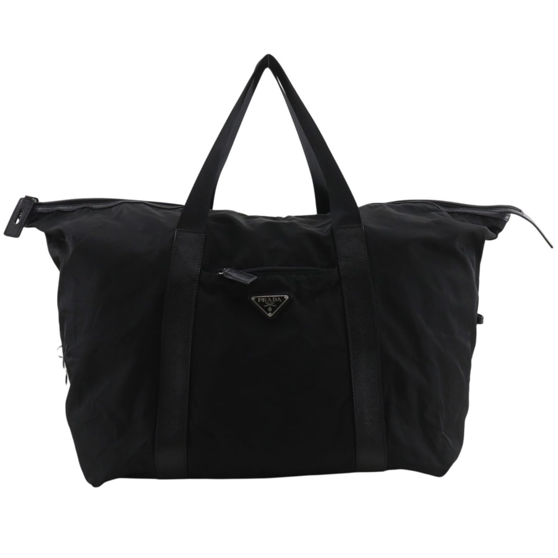 Prada Boston bag, nylon, black, A4 size, unisex.: --- Catalog ---Category: SizeSize (HxWxD): 40cm x 44cm x 24cm / 15.74'' x 17.32'' x 9.44''Category: DesignType: Boston bagColor: BlackGender: Women,MenMaterial: Nylon Category: GeneralBrand: Prada--- 