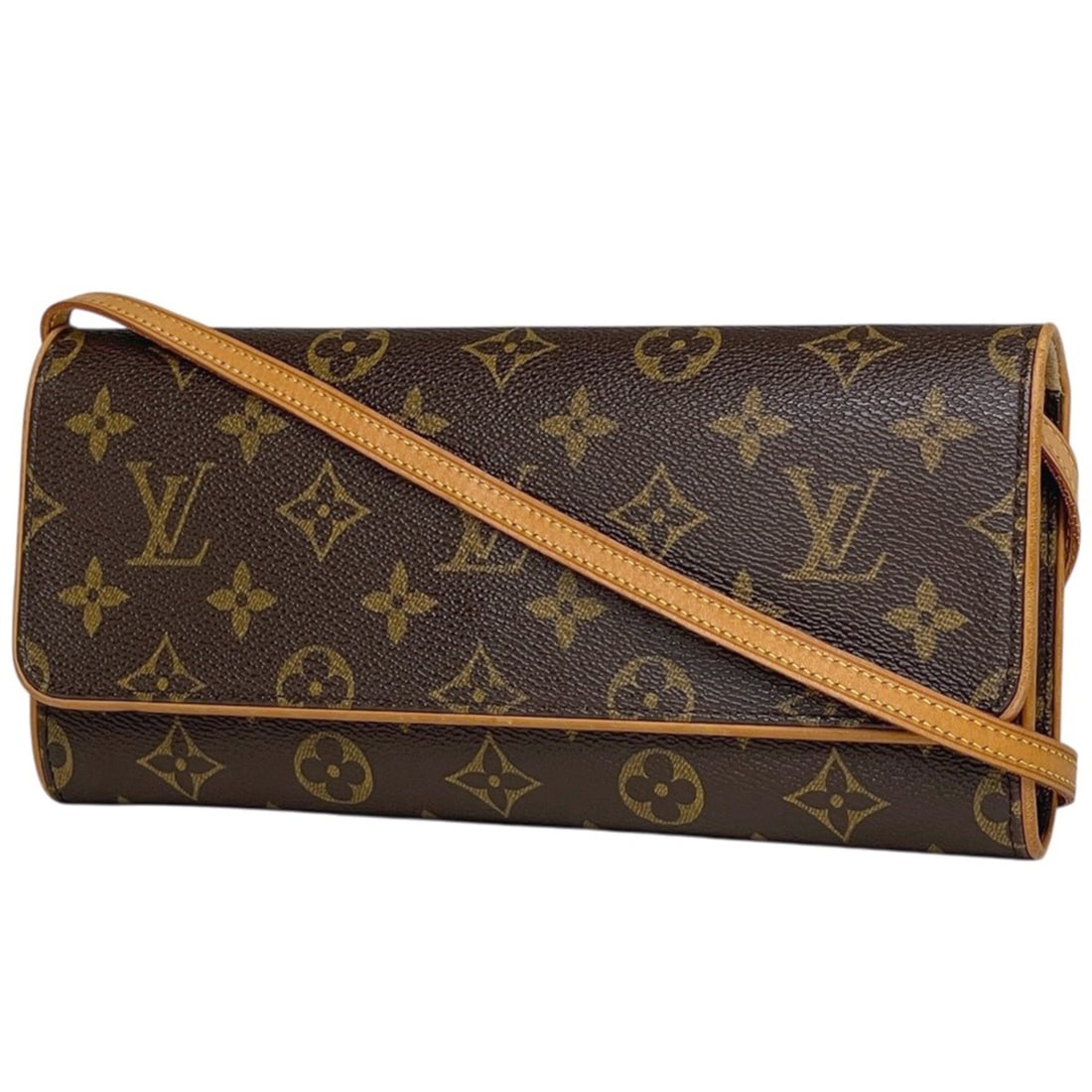 Louis Vuitton Pochette Twin GM Clutch Bag 2-Way Shoulder Monogram Brown M51852 Women's (1 of 8)