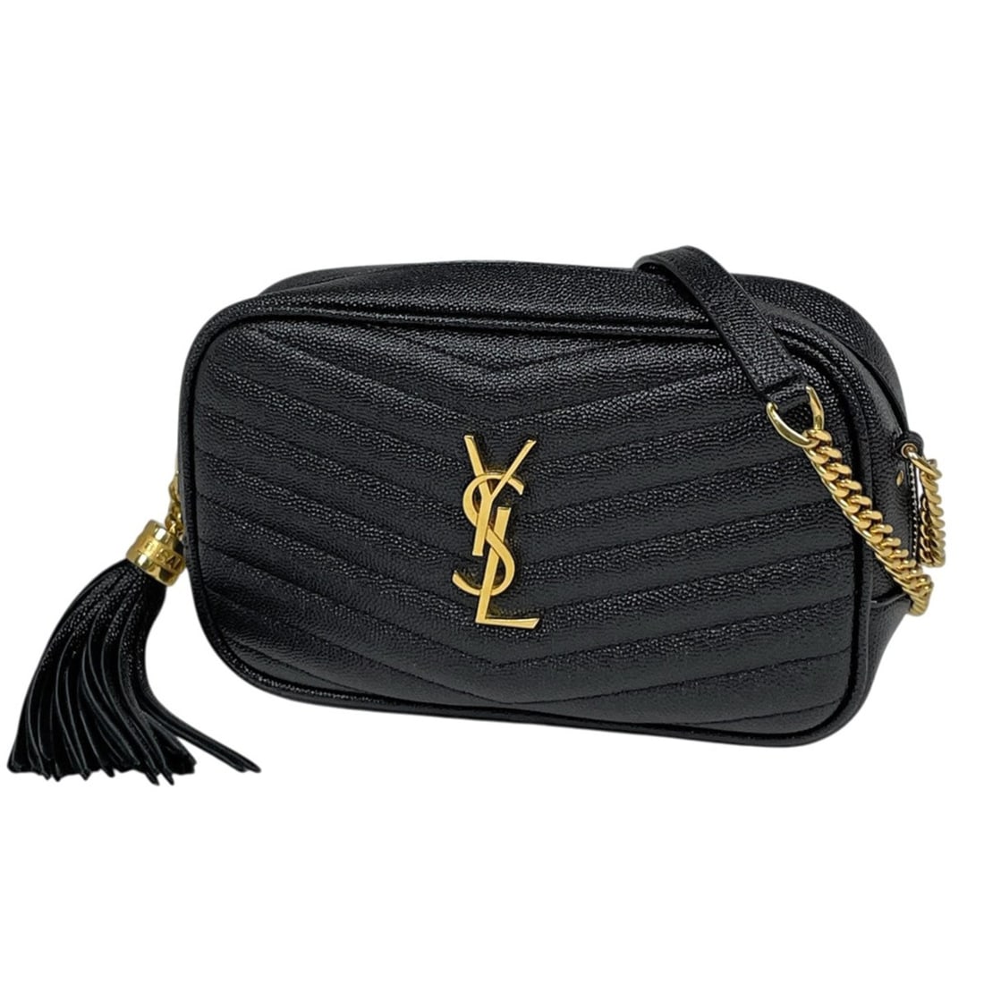 Yves Saint Laurent Lou Mini Bag, Fringe Leather, Black, 612579, Women's: --- Catalog ---Category: SizeSize (HxWxD): 12cm x 19cm x 5cm / 4.72'' x 7.48'' x 1.96''Category: DesignType: Shoulder bagColor: BlackGender: WomenMaterial: Leather Category: GeneralMPN: 612579Brand: Y