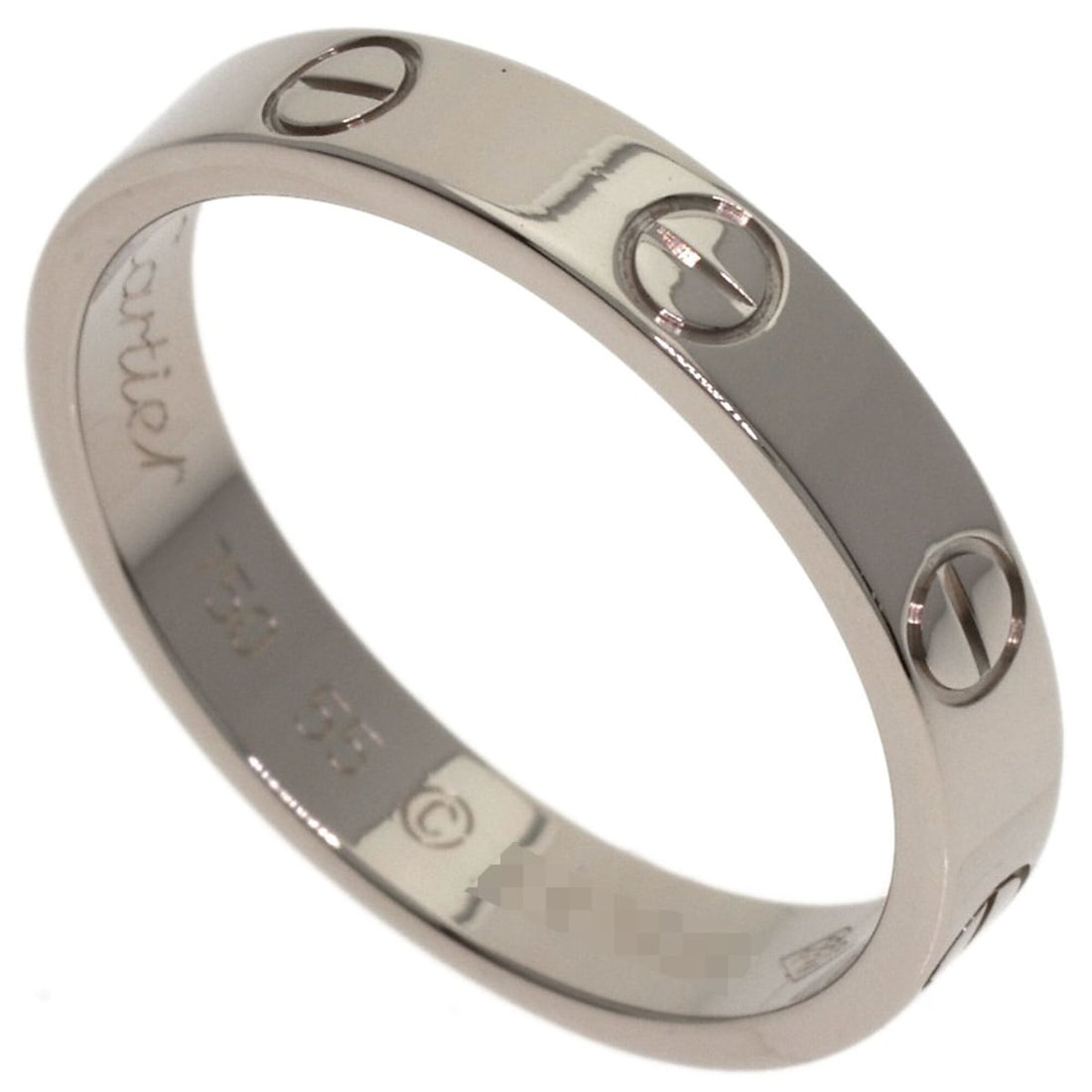 Cartier Mini Love Ring #55, 18K White Gold, Women's Ring, CARTIER: --- Catalog ---Category: SizeJP Size: 15US Size: 7.5Category: DesignType: Band ringGender: WomenMaterial: White gold (18K)Category: GeneralBrand: Cartier--- Item List ---Section: ConditionRanking: Ran