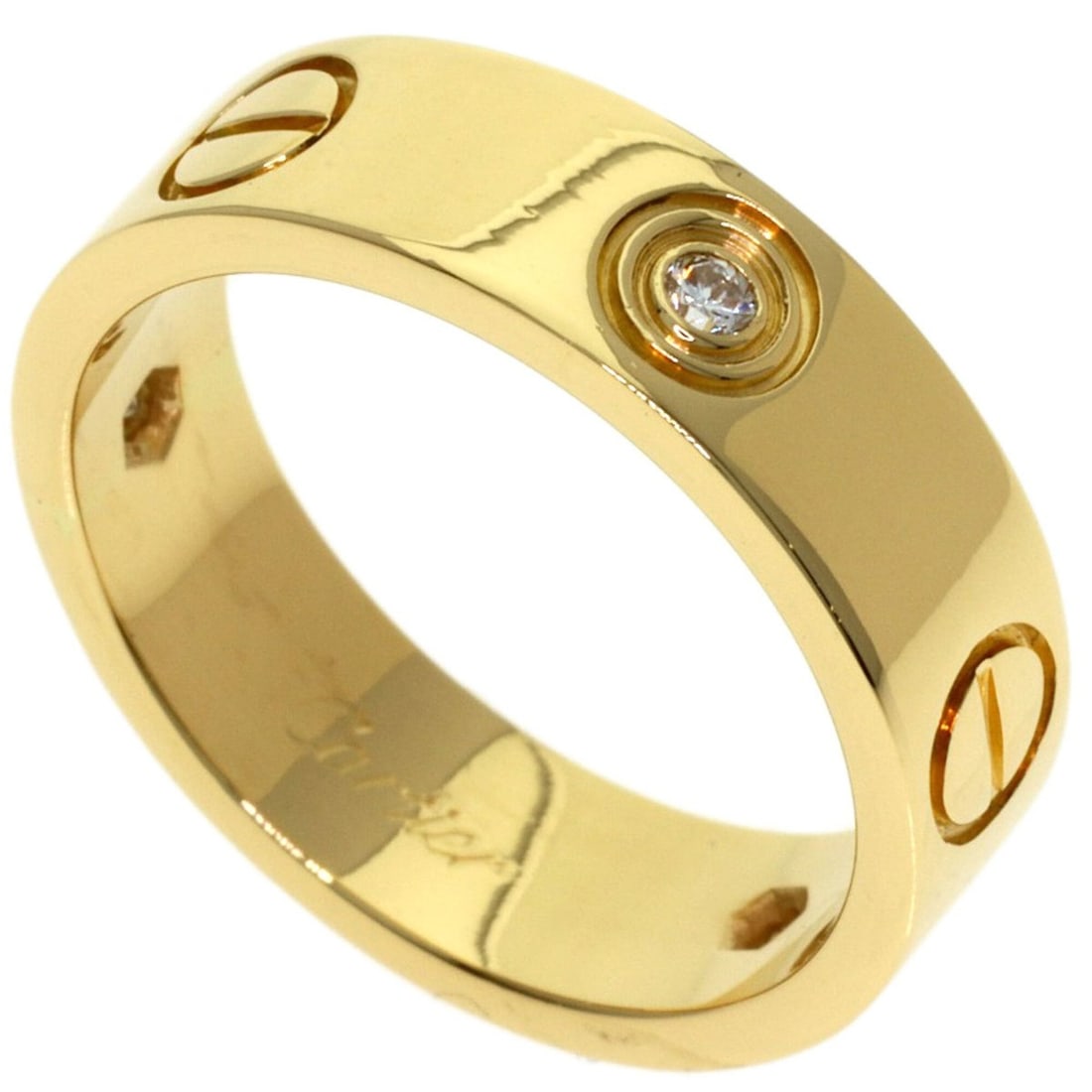 Cartier Love Ring Half Diamond #52 Ring, 18K Yellow Gold, Women's, CARTIER: --- Catalog ---Category: SizeJP Size: 12US Size: 6.5Category: DesignType: Band ringGender: WomenMaterial: Yellow gold (18K)Category: GeneralBrand: Cartier--- Item List ---Section: ConditionRanking: Ra