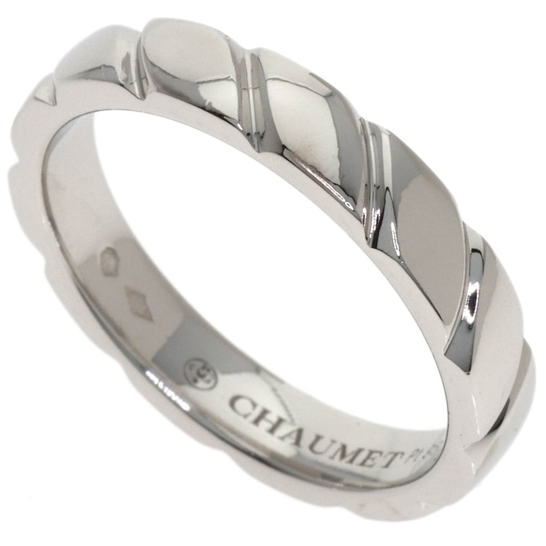 Chaumet Torsade Ring, Platinum PT950, Women's Ring: --- Catalog ---Category: SizeJP Size: 17US Size: 8.5Category: DesignType: Band ringGender: WomenMaterial: Platinum 950Category: GeneralBrand: Chaumet--- Item List ---Section: ConditionRanking: Rank A 