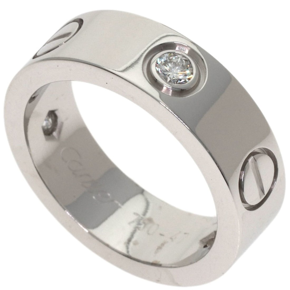 Cartier Love Ring Half Diamond #47 Ring, 18K White Gold, Women's, CARTIER: --- Catalog ---Category: SizeJP Size: 7US Size: 4Category: DesignType: Band ringStone: DiamondGender: WomenMaterial: White gold (18K)Category: GeneralBrand: Cartier--- Item List ---Section: ConditionR