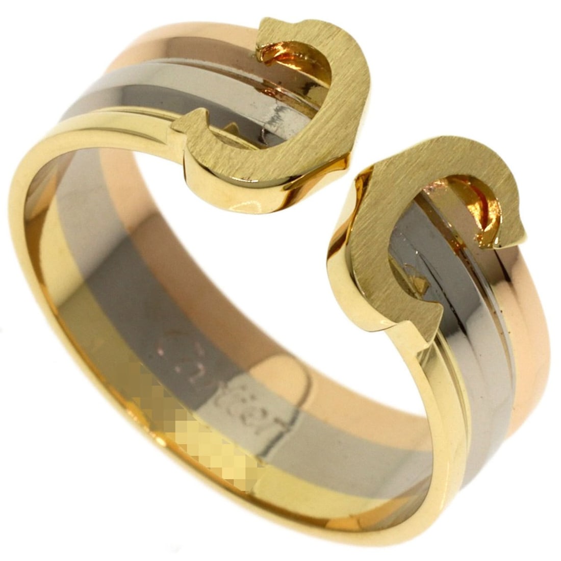Cartier 2C Ring SM #50 - 18K Yellow Gold/18K White Pink Gold Women's CARTIER (1 of 10)