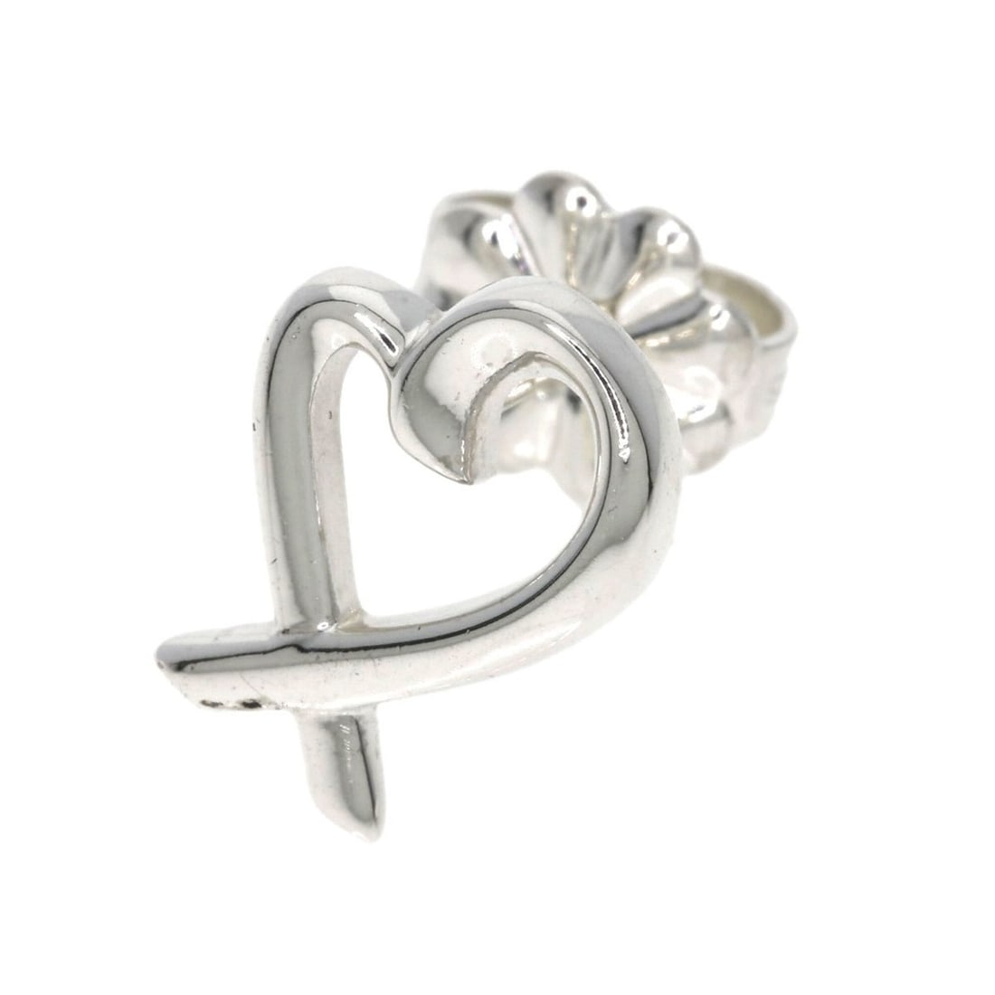 Tiffany & Co. Mini Loving Heart Single Earring, Silver, Women's.: --- Catalog ---Category: SizeSize (HxWxD): 10.40mm x 7.80mm / 0.41'' x 0.31''Category: DesignType: Stud earringsGender: WomenMaterial: SilverCategory: GeneralBrand: Tiffany--- Item List ---Section: Co