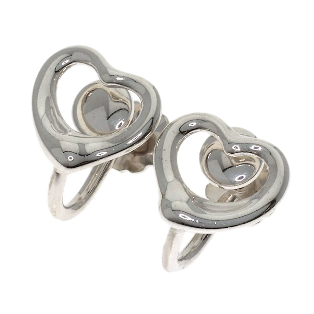 Tiffany & Co. Open Heart Earrings, Silver, Women's.: --- Catalog ---Category: SizeSize (HxWxD): 10.20mm x 10.20mm / 0.40'' x 0.40''Category: DesignType: Clip earringsGender: WomenMaterial: SilverCategory: GeneralBrand: Tiffany--- Item List ---Section: C
