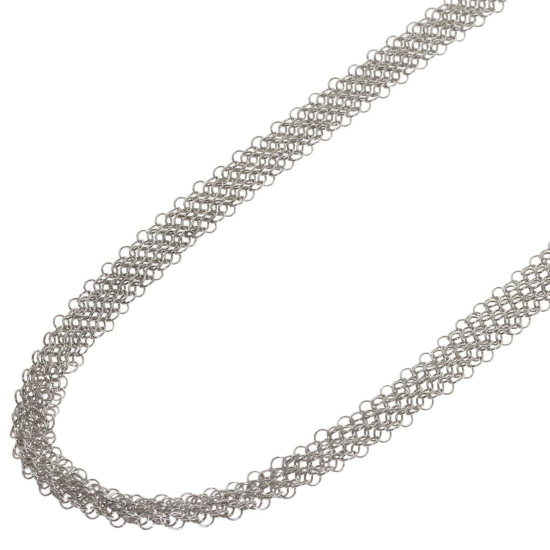 Tiffany & Co. Somerset Mesh Necklace, Silver, Women's.: --- Catalog ---Category: SizeNeck Circumference: 74 cm / 29.13''Category: DesignGender: WomenMaterial: SilverNecklace Type: NecklaceCategory: GeneralBrand: Tiffany--- Item List ---Section: ConditionRa