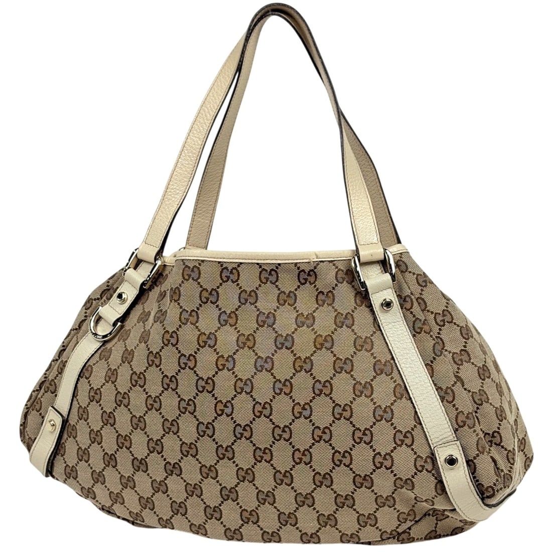 Gucci GG pattern shoulder bag/tote bag, Abbey canvas, brown/ivory, 130736, women's.: --- Catalog ---Category: SizeSize (HxWxD): 24cm x 40cm x 10cm / 9.44'' x 15.74'' x 3.93''Category: DesignType: Shoulder bag, Tote bagColor: Brown, IvoryGender: WomenMaterial: GG canvas Category: Gener