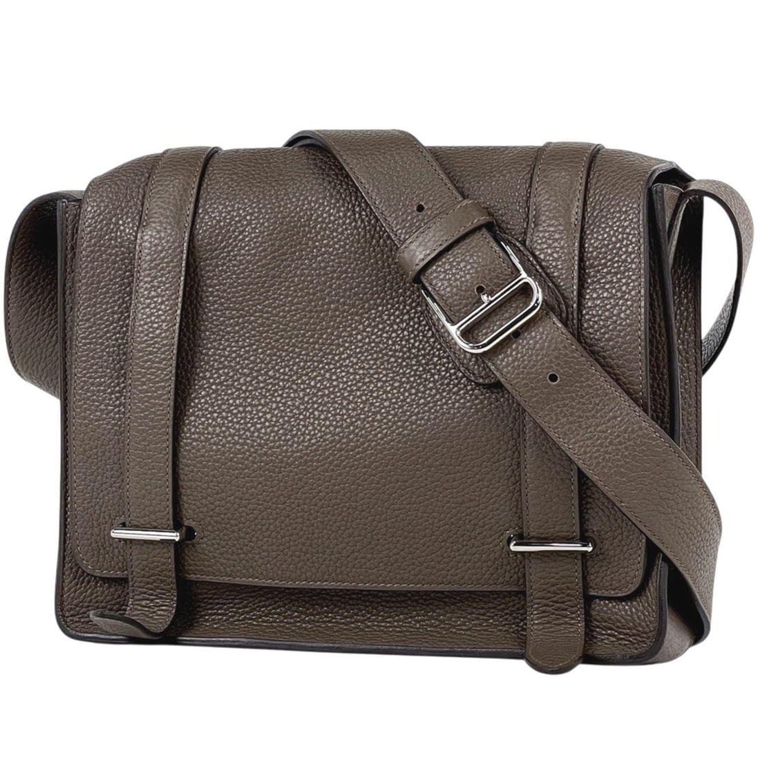 Hermes Steve Caporal 27 Shoulder Bag, Taurillon Clemence Leather, Etoupe, ?R, Women's: --- Catalog ---Category: SizeSize (HxWxD): 22cm x 27.5cm x 7.5cm / 8.66'' x 10.82'' x 2.95''Category: DesignType: Shoulder bagColor: EtainGender: WomenMaterial: Taurillon clemence leather Category: Ge