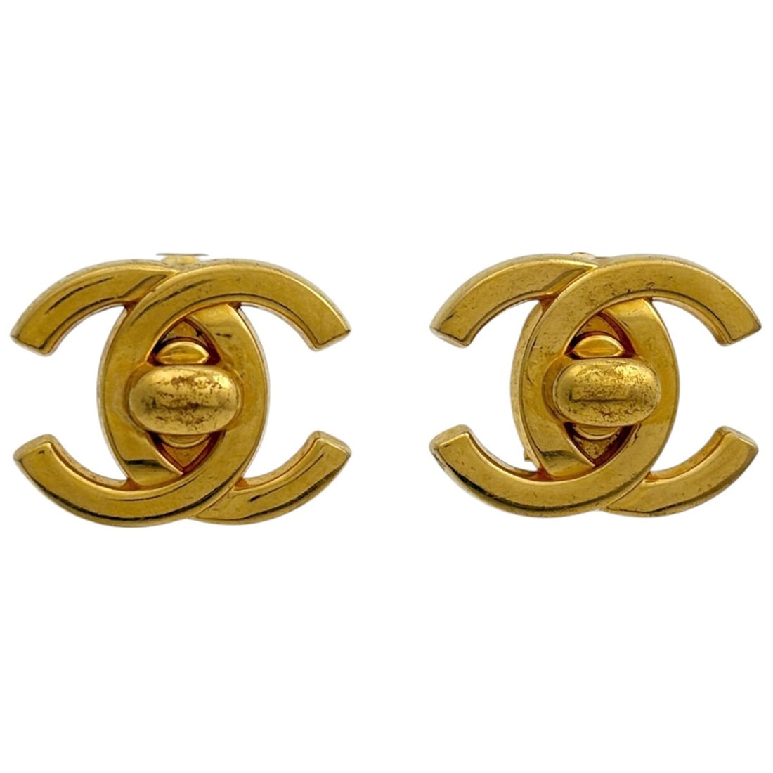 Chanel Coco Mark Turnlock Earrings, GP Gold, Women's: --- Catalog ---Category: SizeStone Size (HxW): 27.00mm x 21.00mm / 1.06'' x 0.83''Category: DesignColor: GoldGender: WomenCategory: GeneralBrand: Chanel--- Item List ---Section: ConditionRanking: Rank