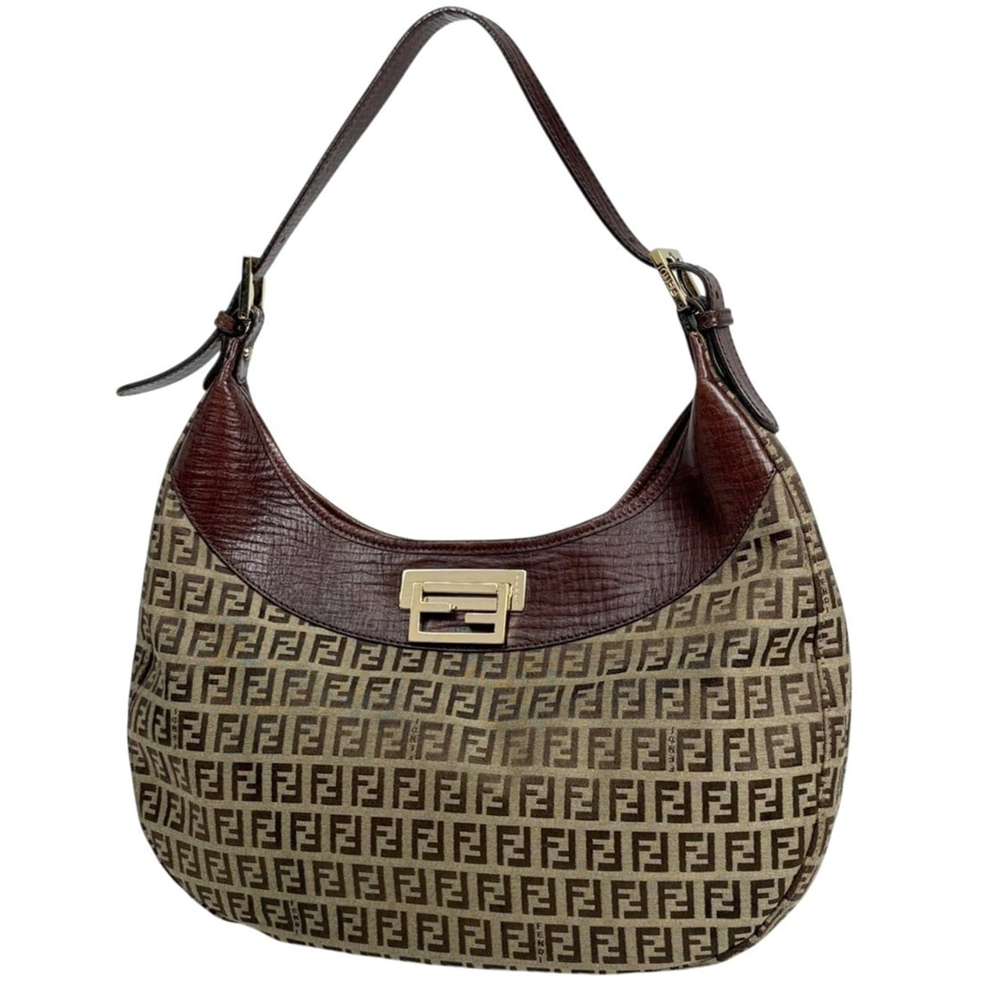 Fendi Zucchino Pattern Shoulder Bag, Canvas, Brown, 8BR552, Women's: --- Catalog ---Category: SizeSize (HxWxD): 22cm x 34cm x 6.5cm / 8.66'' x 13.38'' x 2.55''Category: DesignType: Shoulder bagColor: BrownGender: WomenMaterial: Zucchino Category: GeneralMPN: 8BR552Bran