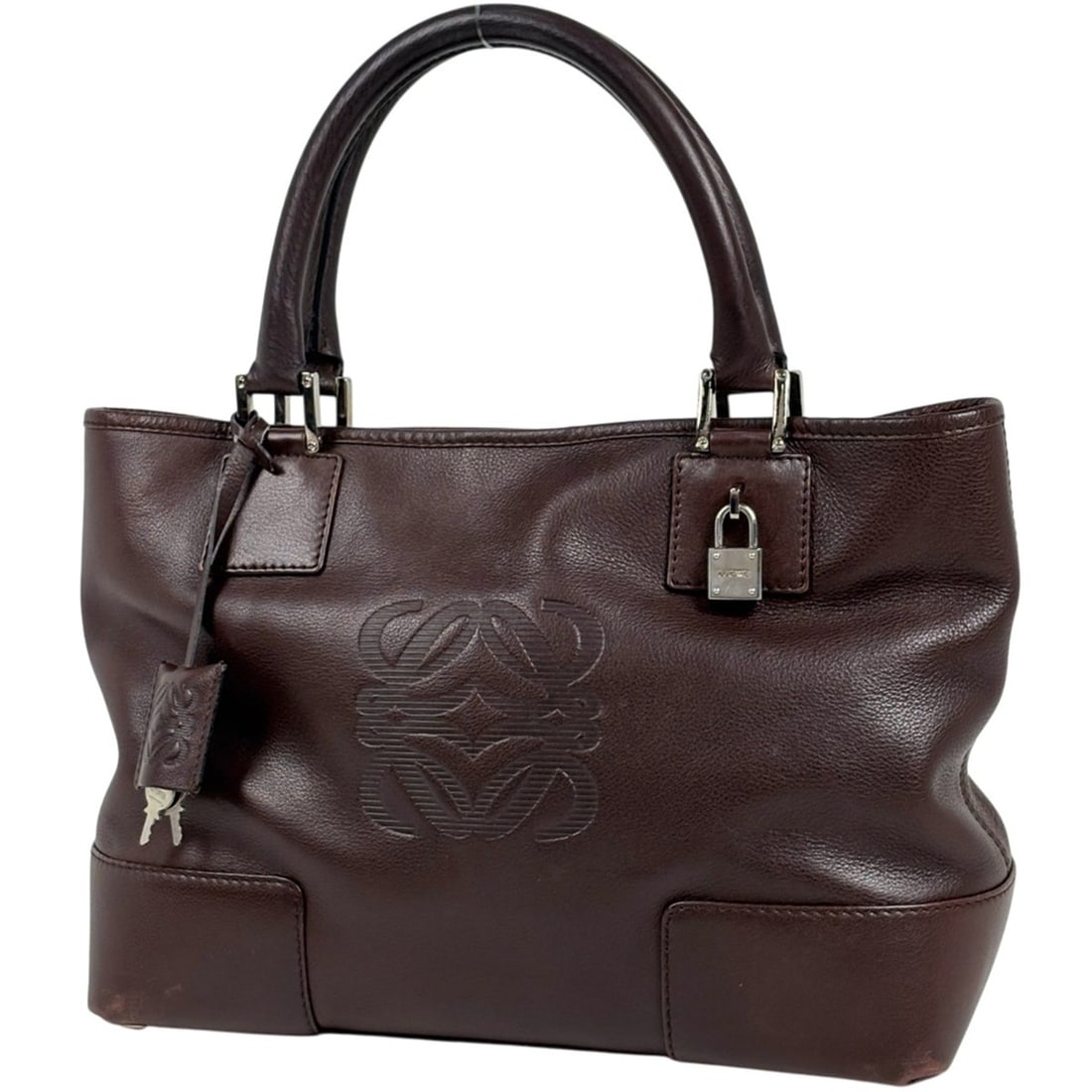 Loewe Amazona Fusta Tote Bag, Anagram Handbag, Leather, Brown, Women's: --- Catalog ---Category: SizeSize (HxWxD): 22cm x 29.5cm x 12cm / 8.66'' x 11.61'' x 4.72''Category: DesignType: Handbag, Tote bagColor: BrownGender: WomenMaterial: Leather Category: GeneralBrand: Loe