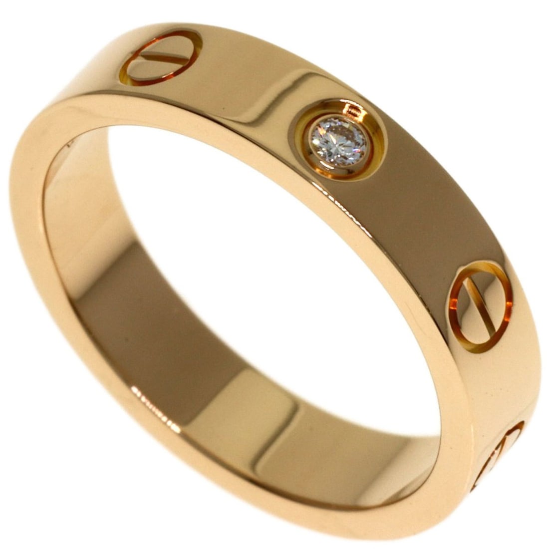 Cartier Mini Love Ring, 1P Diamond, Size 49, 18K Pink Gold, Women's CARTIER: --- Catalog ---Category: SizeJP Size: 9US Size: 5Category: DesignType: Band ringStone: DiamondGender: WomenMaterial: Pink gold (18K)Category: GeneralBrand: Cartier--- Item List ---Section: ConditionRa
