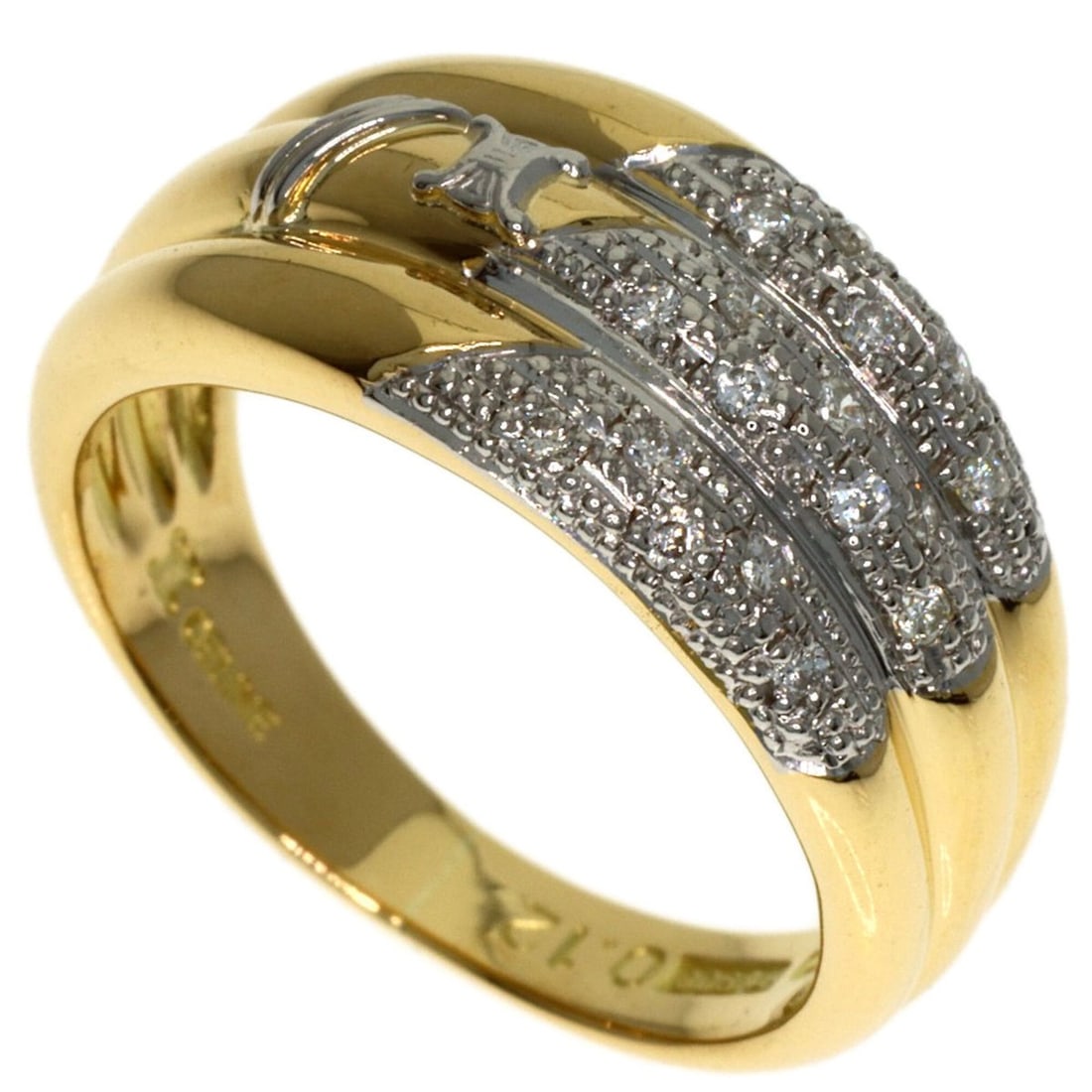 Celine Diamond Ring, 18K Yellow Gold/PT900, Women's (1 of 9)