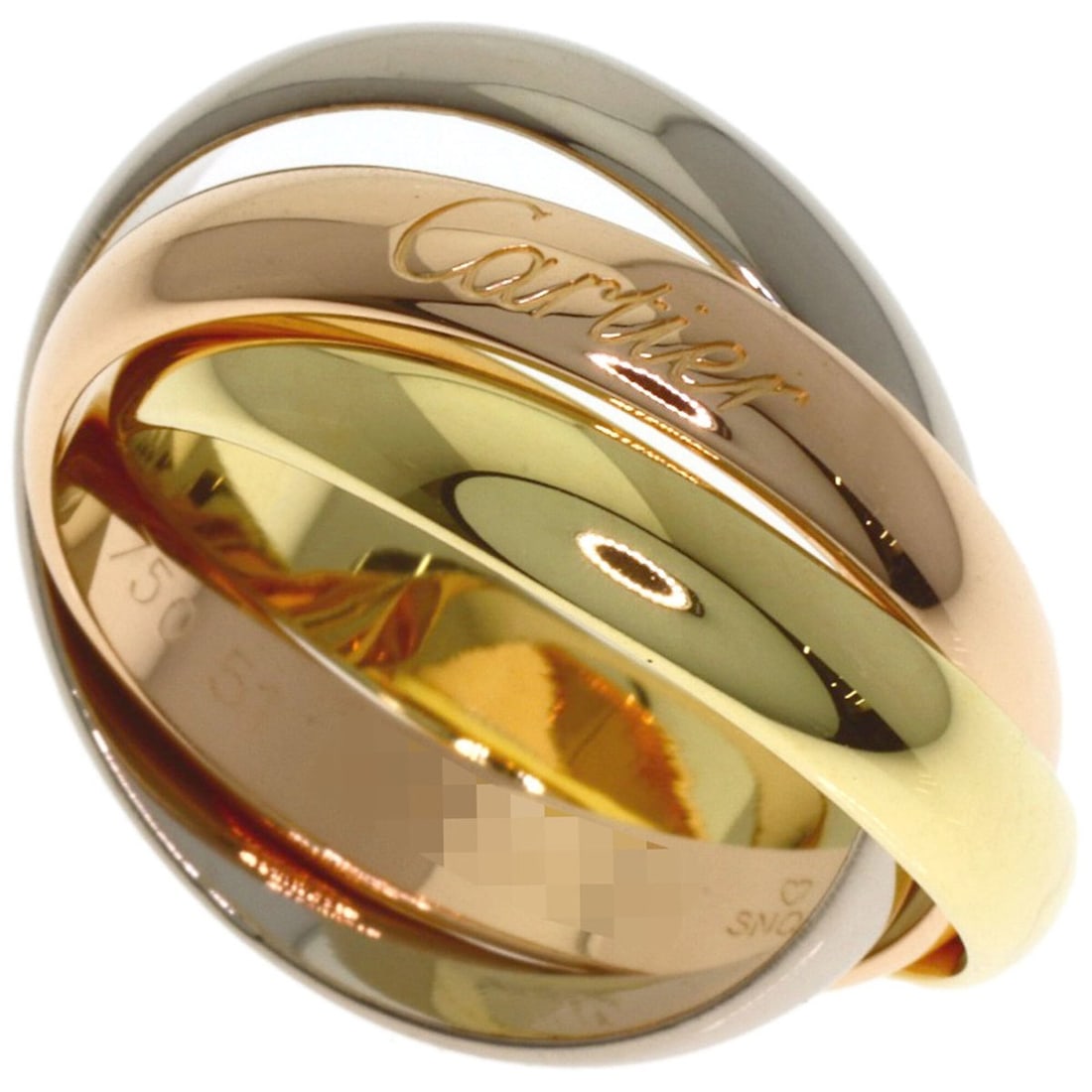 Cartier Trinity #51 Current Model Ring - 18K Yellow Gold/18K Pink White Gold Women's CARTIER: --- Catalog ---Category: SizeJP Size: 11US Size: 6Category: DesignType: Band ringGender: WomenMaterial: Pink gold (18K), White gold (18K), Yellow gold (18K)Category: GeneralBrand: Cartier--- Item List