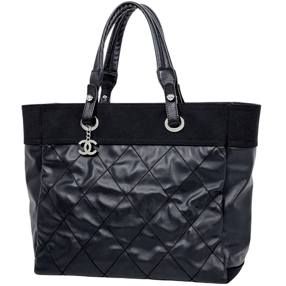 Chanel Paris Biarritz Tote MM Coco Mark Coated Canvas Black A34209 Women's: --- Catalog ---Category: SizeSize (HxWxD): 30cm x 35cm x 15cm / 11.81'' x 13.77'' x 5.9''Category: DesignType: Tote bagColor: BlackGender: WomenMaterial: Coated canvas Category: GeneralMPN: A34209Bran